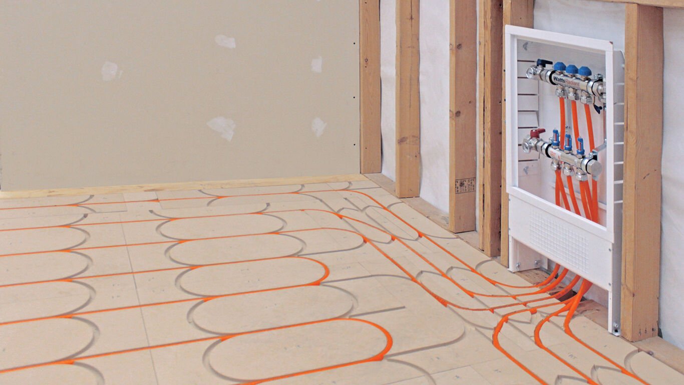 Residential mechanical room showing furnace, HRV ventilator, ductwork and HVAC equipment layout